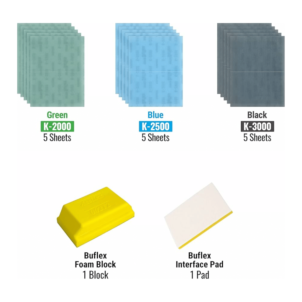 Kovax Super Buflex 191-1531 3000 Grit Black Dry Sanding Sheet – 130x170mm, 25/Box By Eagle