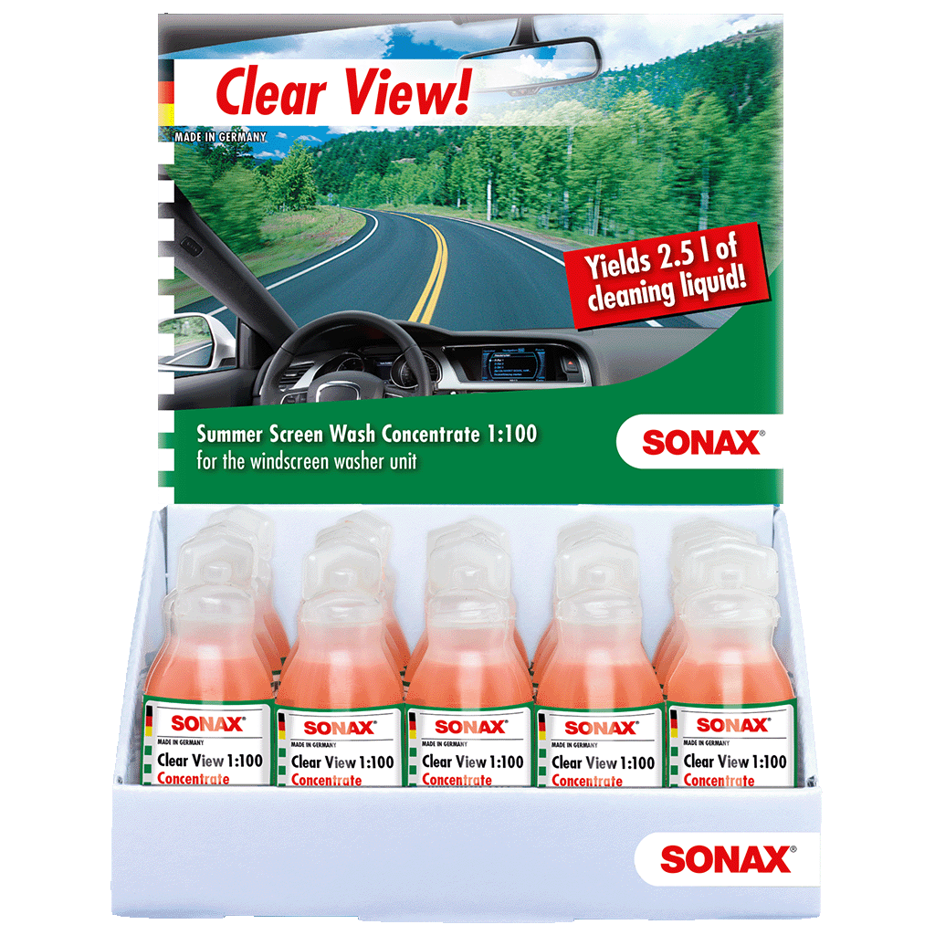 SONAX Windscreen Washer 25 x 25ml SONAX Clear View 1:100 Windshield Washer Concentrate